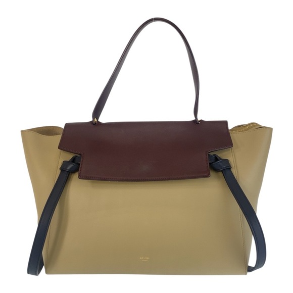 CELINE Beige Leather Shoulder Bag - Picture 1 of 10